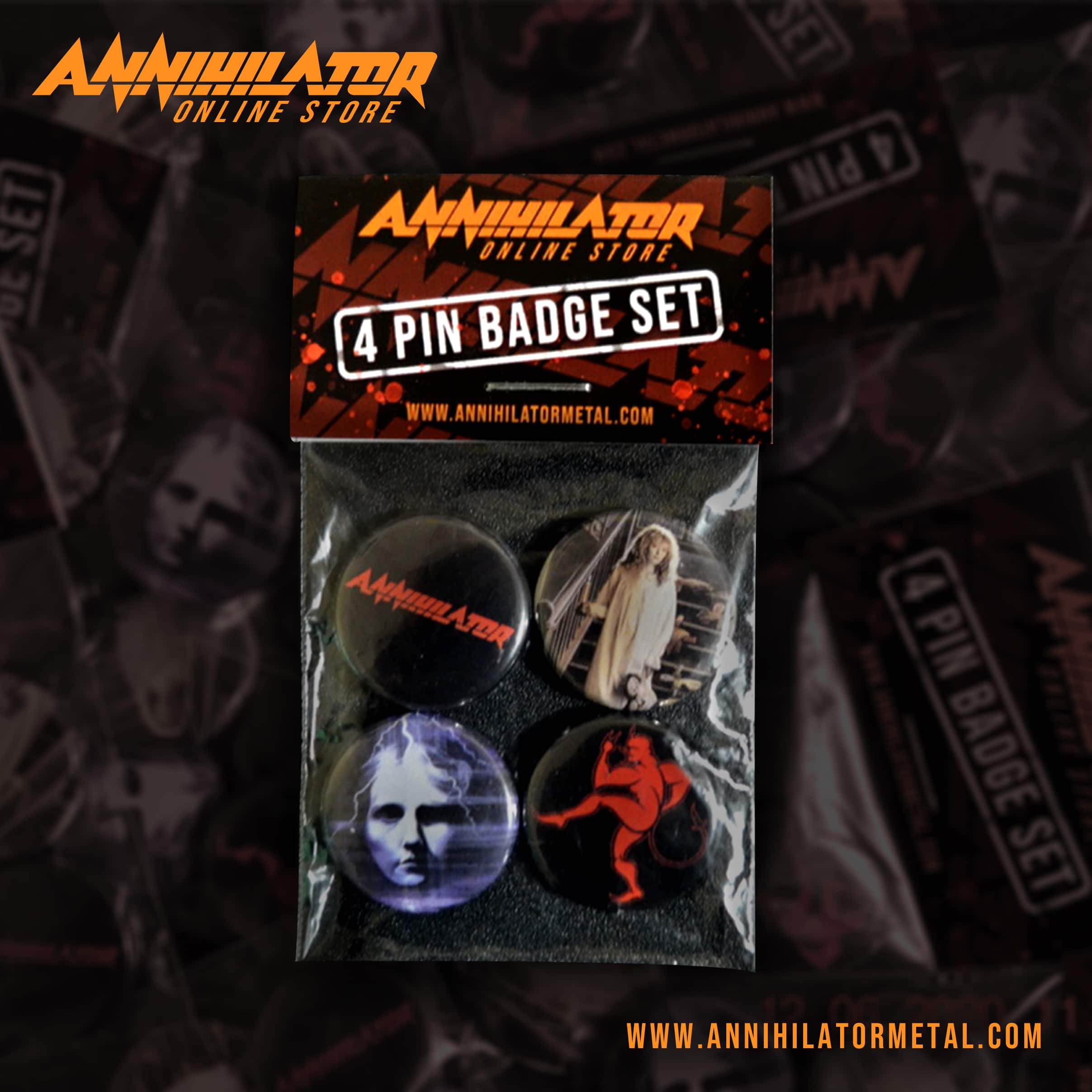 ANNIHILATOR 4 25mm PIN BADGE SET